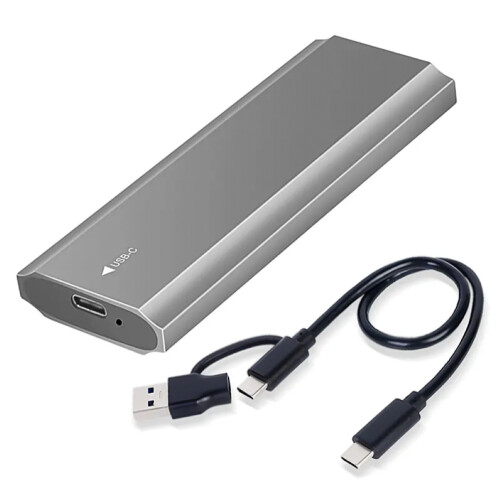 128GB M.2 SATA SSD + High Speed Enclosure 3.1 USB C (PCIe 10Gbps) - Aluminium