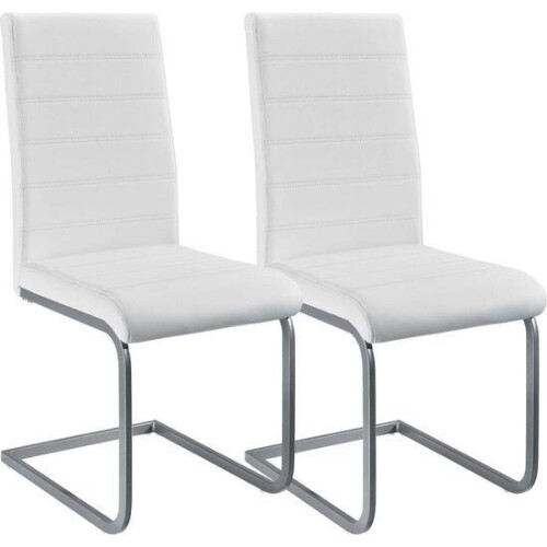 2 Eetkamerstoelen / stoel - Vegas - Kunstleer - Wit Tweedehands