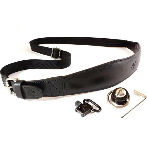 4V Design Sling Strap Piuma SL - Camerariem - Handgemaakt Toscaans leer - Zwart