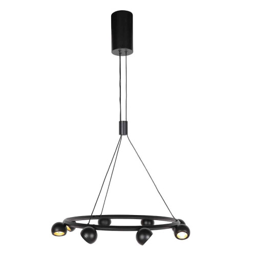 Steinhauer Marcadore 4136ZW - Hanglamp 8-lichts - Draaibaar hoogte verstelbaar - Zwart ø60 cm