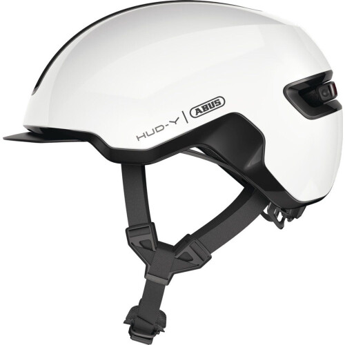 Abus HUD-Y - Fietshelm - LED achterlicht - Shiny white M 54-58cm Tweedehands