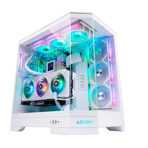 ABYSM Danube Sava H600 - Desktop PC ATX EATX ITX micro ATX - Zijraam Belichting Geharde glas - Wit