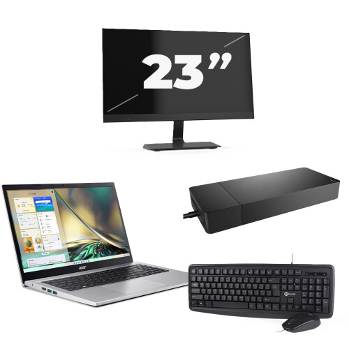 Acer Aspire A315-44P - AMD Ryzen 7 5700U - 15 inch - 16GB RAM - 256GB SSD - Windows 11 Home + 1x 23 inch Monitor Tweedehands