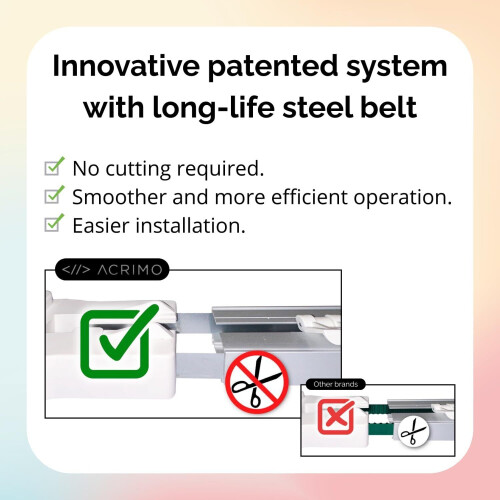 ACRIMO - Gemonteerde Gordijnrail - Zonnepaneelvoeding en wandstekker - Lengte 3 meter Tweedehands