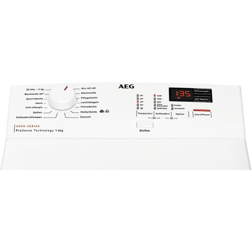 aeg Ltr6a41460 Bovenlader Wasmachine 6000 Serie - Koolborstelloze Motor - Prosense® Technologie - Softopen Systeem - 6 Kg - 1400t | Nieuw (outlet)