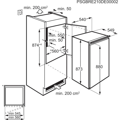Aeg Tsf5o881es Tafelmodel Inbouw Koelkast 87cm | Nieuw (outlet)