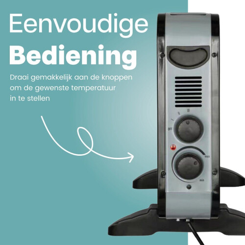 AirKing AKPH01BK - Convectorkachel - 1250/2000 Watt - Verstelbare Thermostaat - Zwart