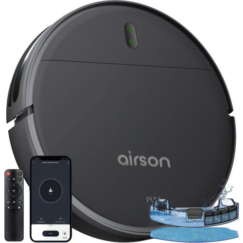 Airson Pro Clean - Robotstofzuiger - 4000Pa zuigkracht - Dweilfunctie - Dark Grey Tweedehands