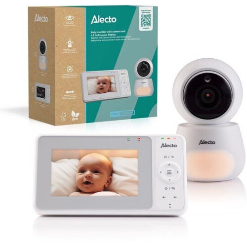 Alecto DVM2043 - Babyfoon met Camera - 4,3 inch Scherm - Nachtlampje - Wit