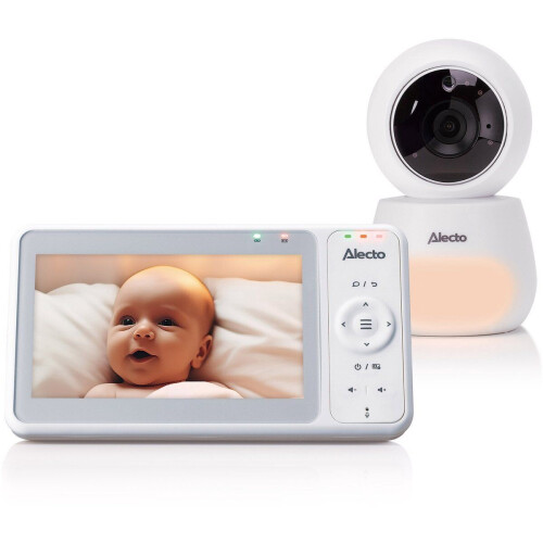 Alecto DVM2050 - Babyfoon met Camera - HD Camera 720p - Groot 5 inch Scherm - Wit Tweedehands