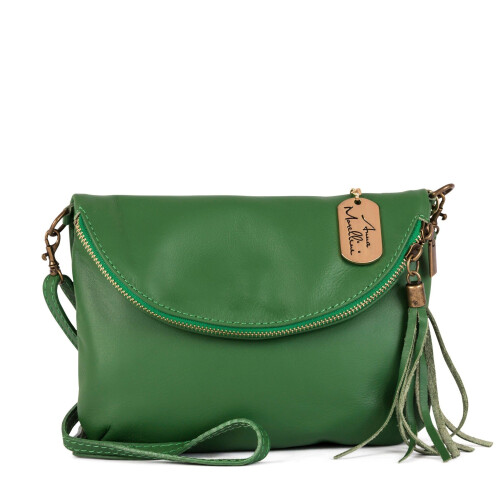 Anna Morellini WB158258 - Schoudertas - Full grain kalfsleer - Emerald Green - 25 x 17 x 9 cm Tweedehands