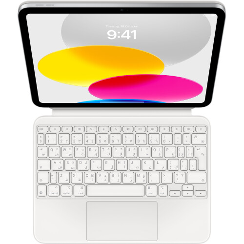 Apple iPad (2022/2024) - Magic Keyboard Folio - Ingebouwd trackpad en 14 functie­toetsen - Aluminium/Wit Tweedehands