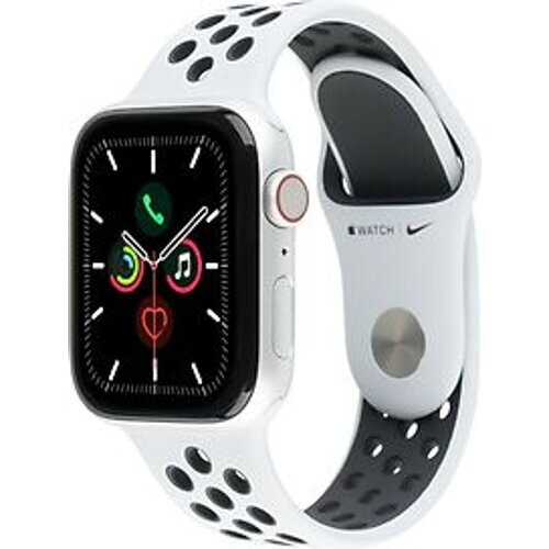 Apple Watch Nike Series 5 40 mm aluminium kast zilver op sportbandje van Nike pure platinum/zwart [wifi + cellular] Tweedehands