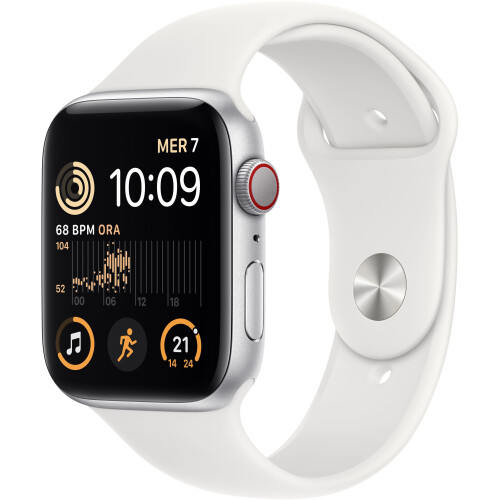Apple Watch SE (2022) - Smartwatch - GPS + Cellular - 44mm - Zilver Tweedehands