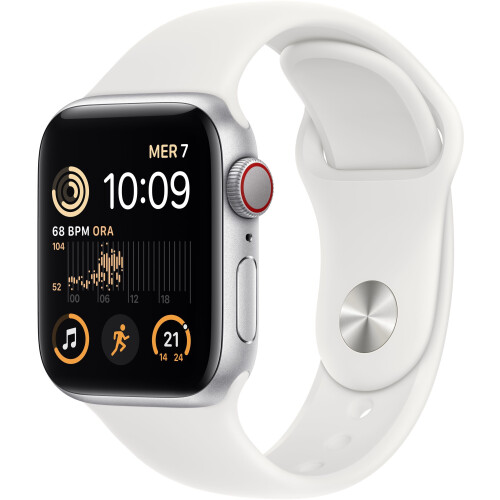 Apple Watch SE (2022) - Smartwatch - GPS + Cellular - Zilver (Wit) Tweedehands