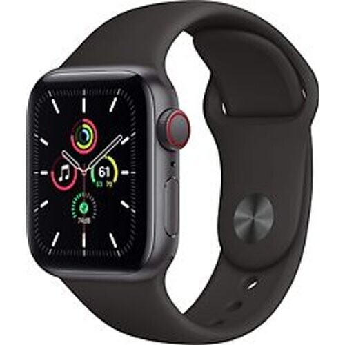Apple Watch SE 40 mm kast van spacegrijs aluminium met zwart sportbandje [wifi + cellular] Tweedehands