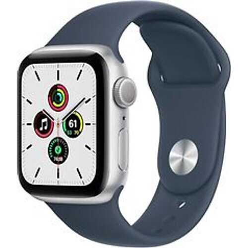 Apple Watch SE 40 mm kast van zilver aluminium met stormblauw sportbandje [wifi] Tweedehands