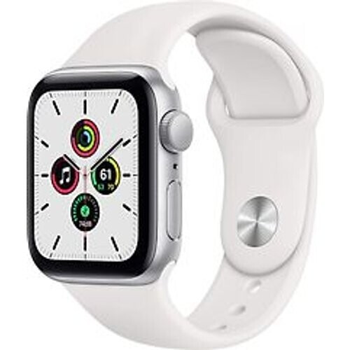Apple Watch SE 40 mm kast van zilver aluminium met wit sportbandje [wifi] Tweedehands