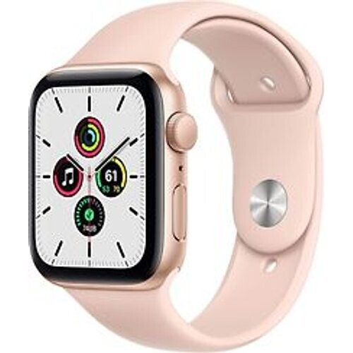 Apple Watch SE 44 mm kast van goud aluminium met roze sportbandje [wifi] Tweedehands