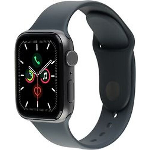 Apple Watch SE 44 mm kast van spacegrijs aluminium met zwart sportbandje [wifi]
