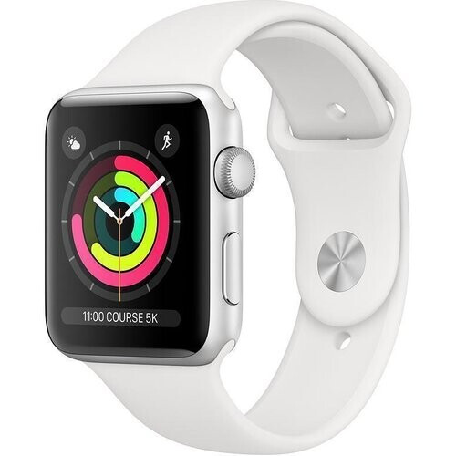 Apple Watch (Series 3) 2017 GPS 38 mm - Aluminium Zilver - Wit Tweedehands