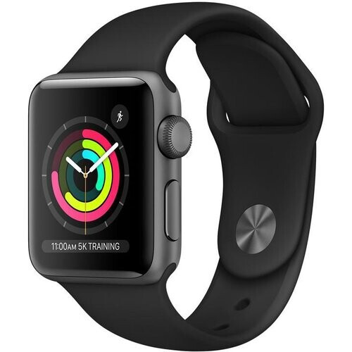 Apple Watch (Series 3) 2017 GPS 42 mm - Aluminium Grijs - Sportbandje Zwart Tweedehands