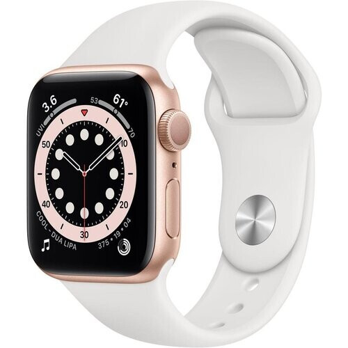 Apple Watch Series 4 (2018) GPS 40 mm - Aluminium Goud - Sportbandje Wit Tweedehands