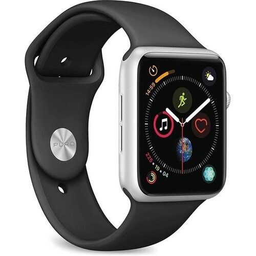 Apple Watch (Series 4) 2018 GPS 40 mm - Aluminium Zilver - Sportbandje Zwart Tweedehands