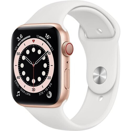 Apple Watch (Series 4) 2018 GPS 44 mm - Aluminium Goud - Wit Tweedehands