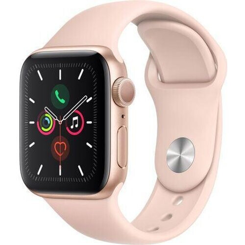 Apple Watch Series 4 (2018) GPS 44 mm - Aluminium Goud - Sportbandje Roze Tweedehands