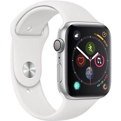 Apple Watch Series 4 (2018) GPS 44 mm - Aluminium Zilver - Sportbandje Wit Tweedehands