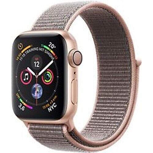 Apple Watch Series 4 40 mm aluminium goud met geweven sportbandje [wifi] roségoud