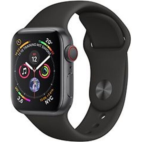 Apple Watch Series 4 40 mm aluminium spacegrijs met sportarmband [wifi + cellular] zwart Tweedehands