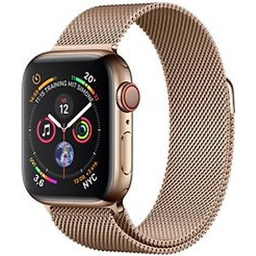 Apple Watch Series 4 40 mm edelstaal goud met armband [wifi + cellular] goud Tweedehands