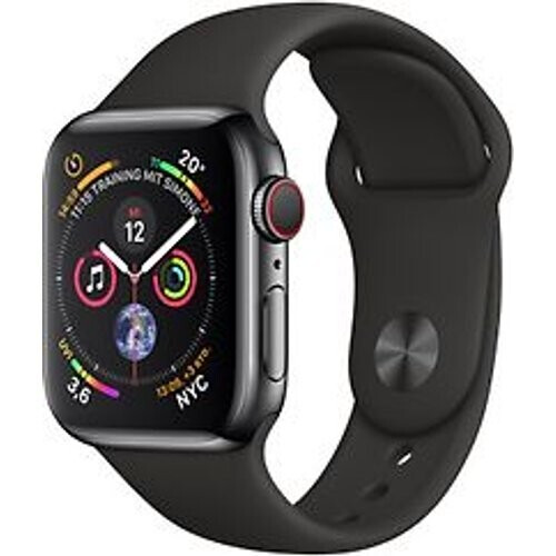 Apple Watch Series 4 40 mm edelstaal space zwart met sportarmband [wifi + cellular] zwart Tweedehands