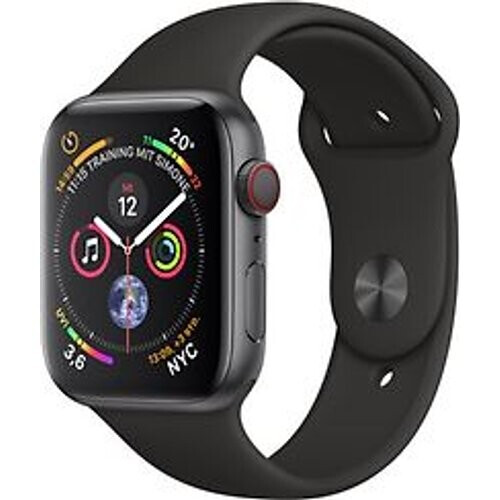Apple Watch Series 4 44 mm aluminium spacegrijs met sportarmband [wifi + cellular] zwart Tweedehands