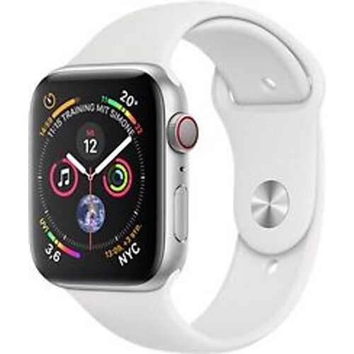 Apple Watch Series 4 44 mm aluminium zilver met sportarmband [wifi + cellular] wit Tweedehands