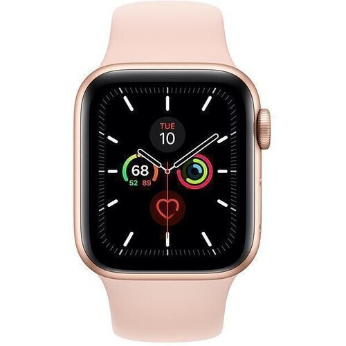 Apple Watch (Series 5) 2019 GPS 40 mm - Aluminium Goud - Sport armband Roze Tweedehands