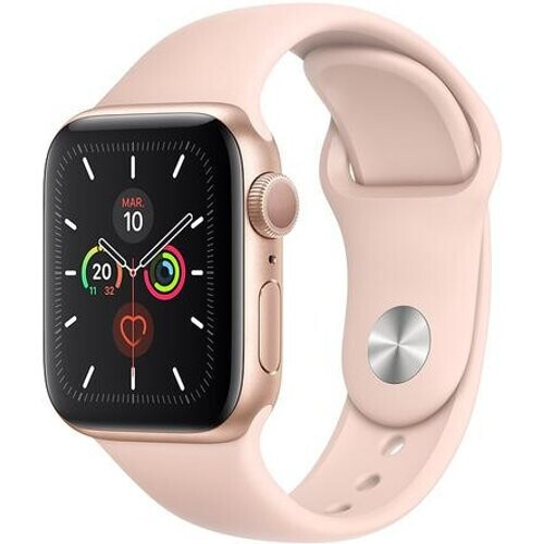 Apple Watch (Series 5) 2019 GPS 40 mm - Aluminium Roze - Sportbandje Roze Tweedehands