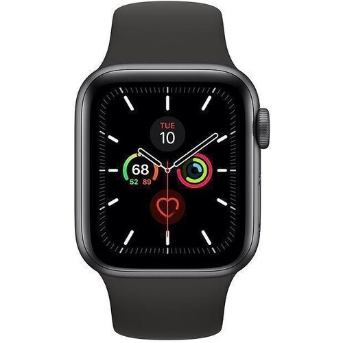 Apple Watch (Series 5) 2019 GPS 40 mm - Aluminium Spacegrijs - Sport armband Zwart Tweedehands