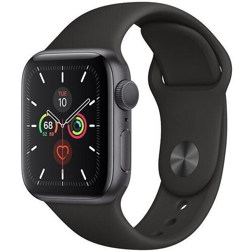 Apple Watch Series 5 (2019) GPS 40 mm - Aluminium Spacegrijs - Sportbandje Zwart Tweedehands