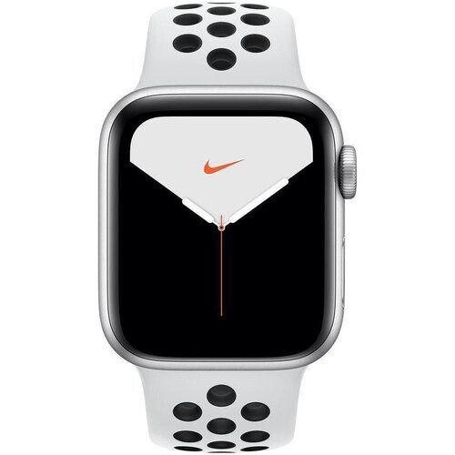 Apple Watch (Series 5) 2019 GPS 40 mm - Aluminium Zilver - Sportbandje van Nike Platina/zwart Tweedehands
