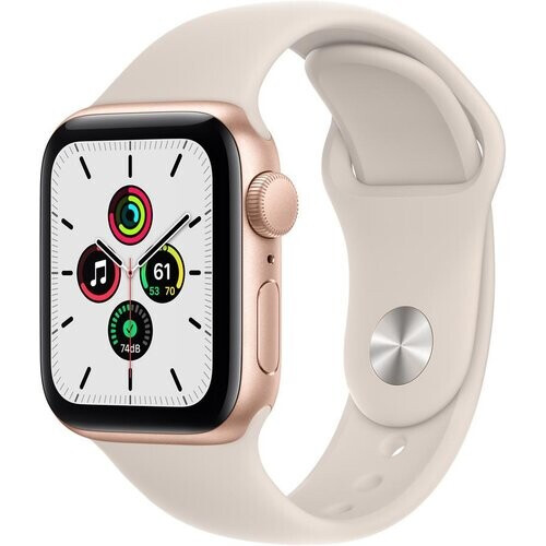 Apple Watch Series 5 (2019) GPS 44 mm - Aluminium Goud - Sportbandje Sterrenlicht Tweedehands