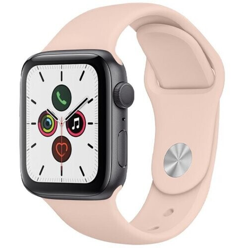 Apple Watch (Series 5) 2019 GPS 44 mm - Aluminium Spacegrijs - Sport armband Roze Tweedehands