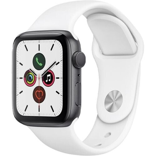Apple Watch (Series 5) 2019 GPS 44 mm - Aluminium Spacegrijs - Sport armband Wit Tweedehands