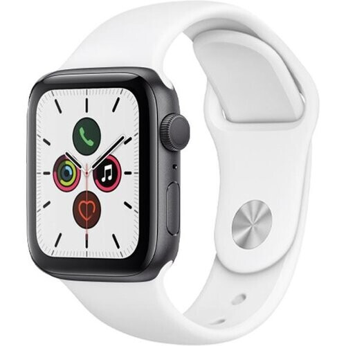 Apple Watch Series 5 (2019) GPS 44 mm - Aluminium Spacegrijs - Sportbandje Wit Tweedehands