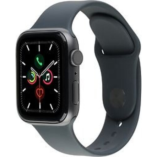Apple Watch Series 5 40 mm aluminium kast space grey op sportbandje zwart [wifi] Tweedehands