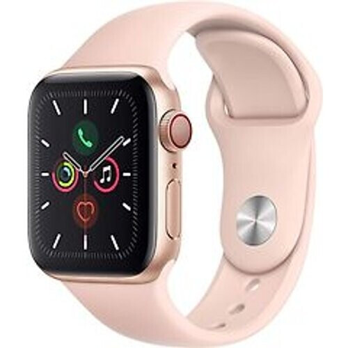 Apple Watch Series 5 40 mm kast van goud aluminium met roze sportbandje [wifi + cellular] Tweedehands