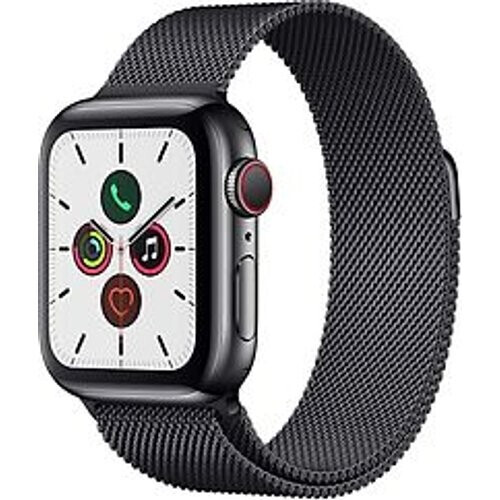Apple Watch Series 5 40 mm roestvrij stalen kast grafiet op Milanees bandje grafiet [wifi + cellular] Tweedehands