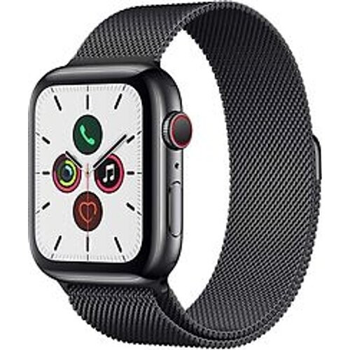 Apple Watch Series 5 44 mm roestvrij stalen kast grafiet op Milanees bandje grafiet [wifi + cellular] Tweedehands
